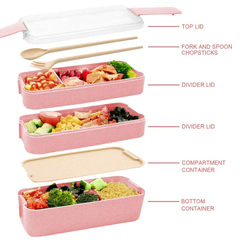 3-in-1 Compartment Containers With Spoons