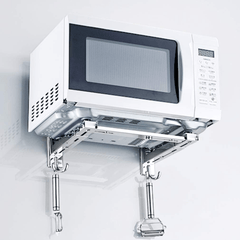 Adjustable Wall-Mounted Stainless Steel Microwave Oven Rack Shelf