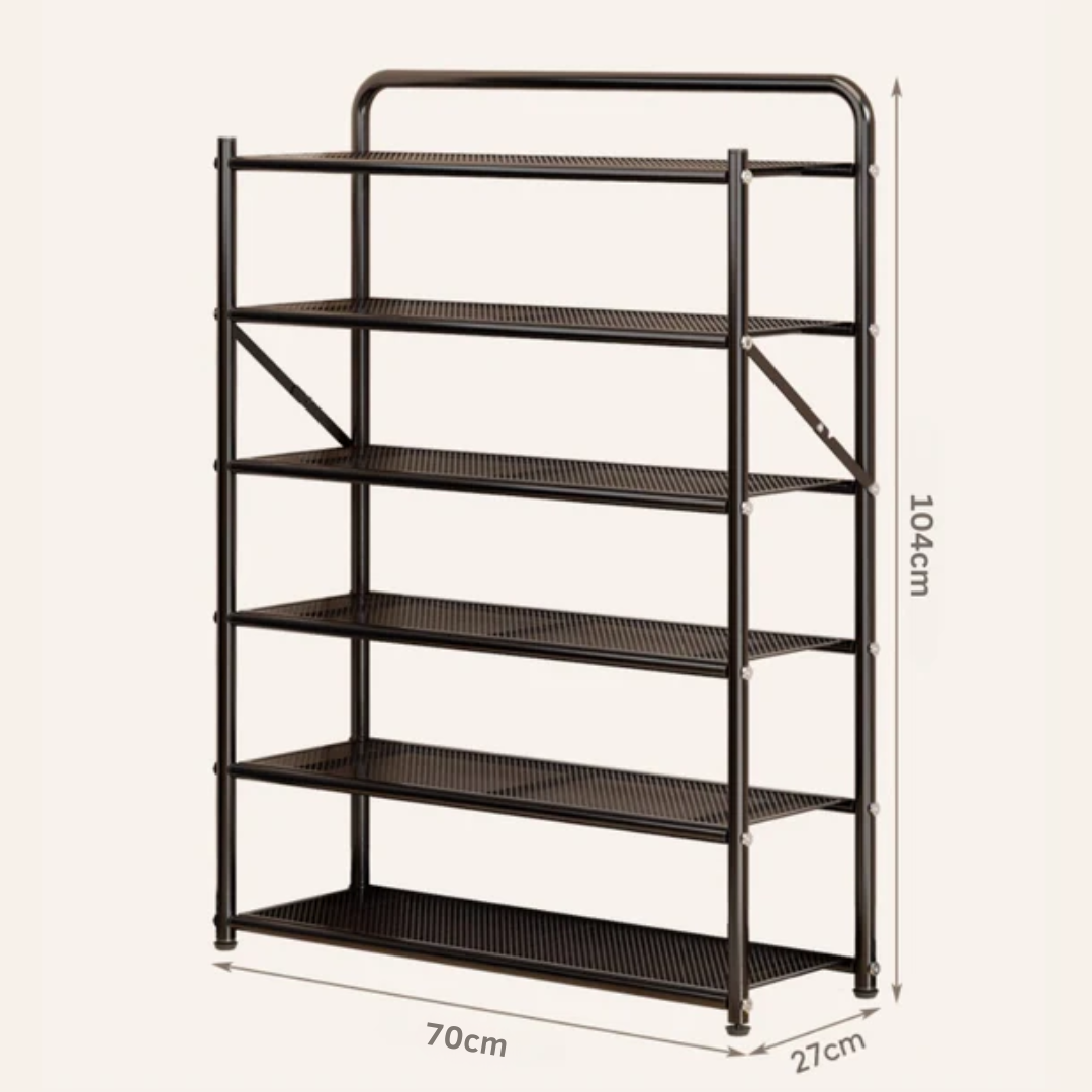 Foldable Multi-Layer Metal Shoe Rack