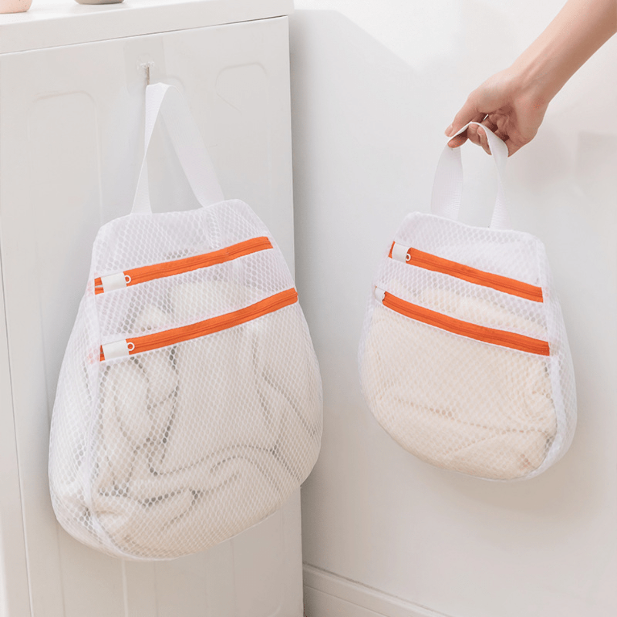 Durable Polyester Laundry Bag with Double Zipper Closure(Set of 3)