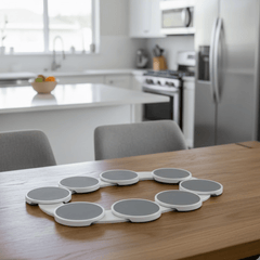 360° Rotating Dining Table Serving Tray with Sliding Rail