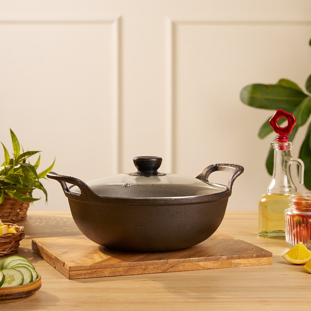 Cast Iron Gourmet Cooking Kadai (25cm)