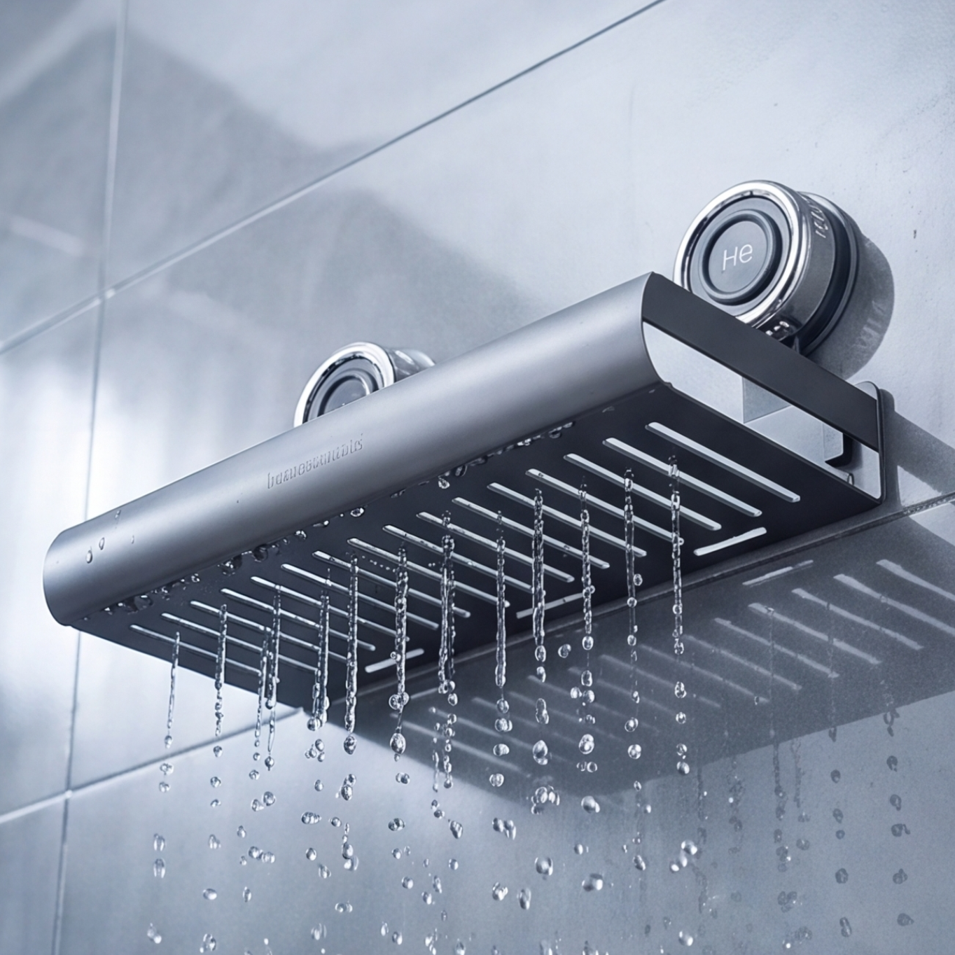 Carbon Steel Bathroom Storage Rack with Suction Cup