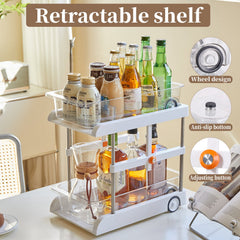 2-Tier Pull-Out Sliding Adjustable Height Storage Organizer