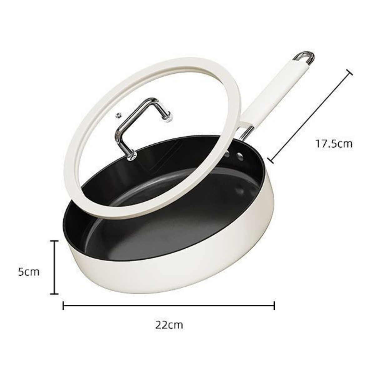 Ceramic Non-Stick Frying Pan with Lid(22 cm)