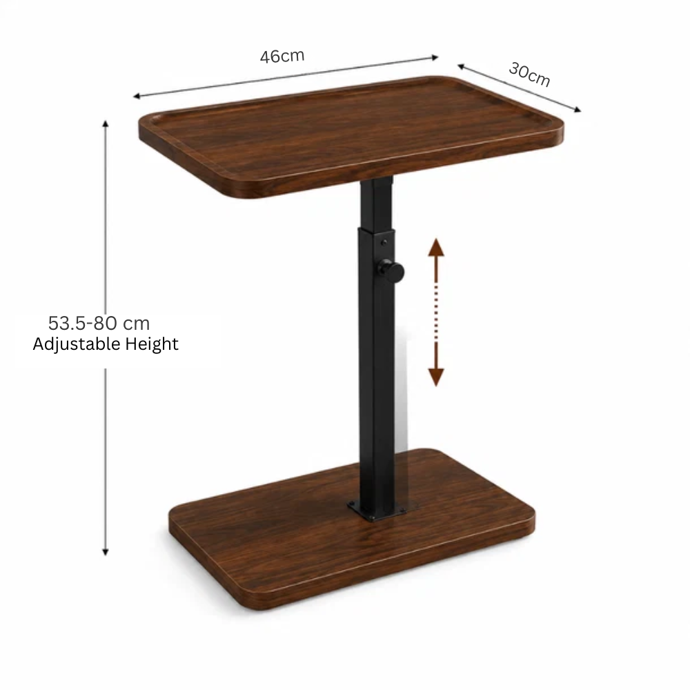 Adjustable Height Wooden Bedside Table