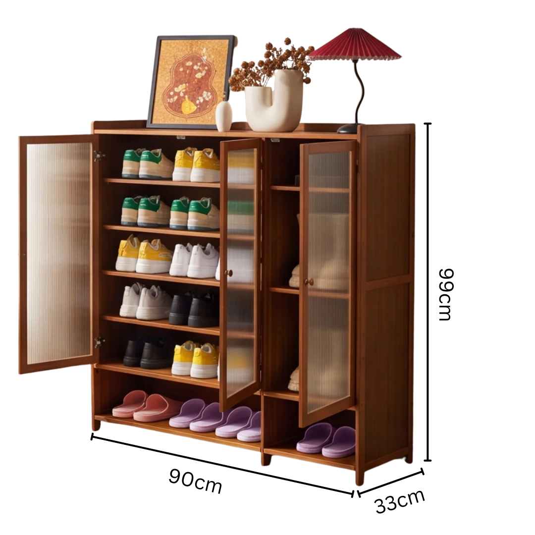 Entryway Multi-Layer Bamboo Shoe Storage Cabinet