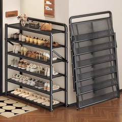 Foldable Multi-Layer Metal Shoe Rack