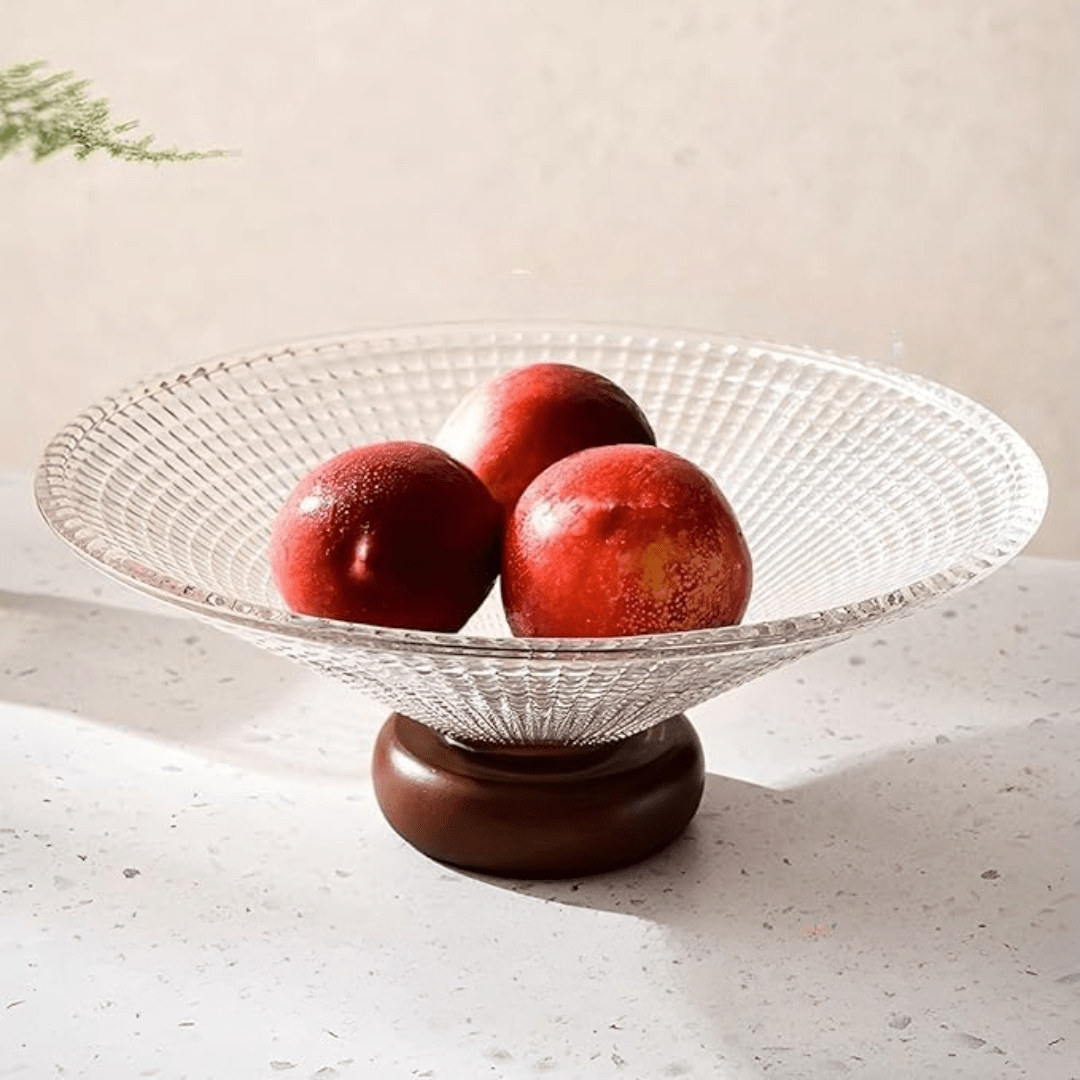 Elegant Large Crystal Glass Bowl for Snacks and Fruit Display (25cm)
