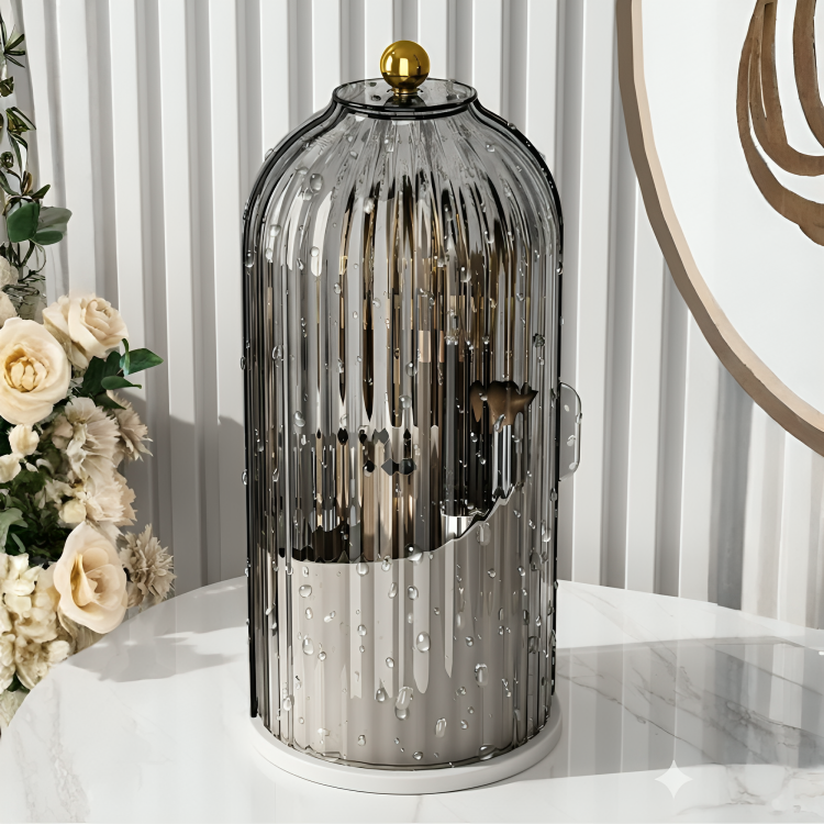 Dustproof Makeup Brush Holder with Visible Compartment