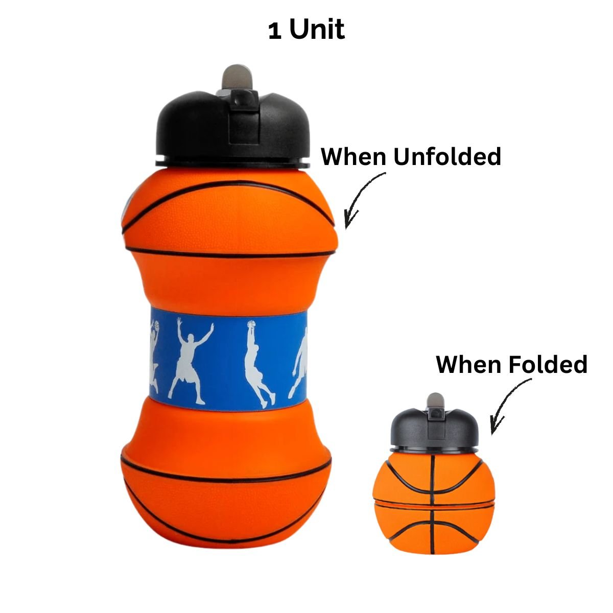 Collapsible Silicone Basketball Design Drinking Bottle