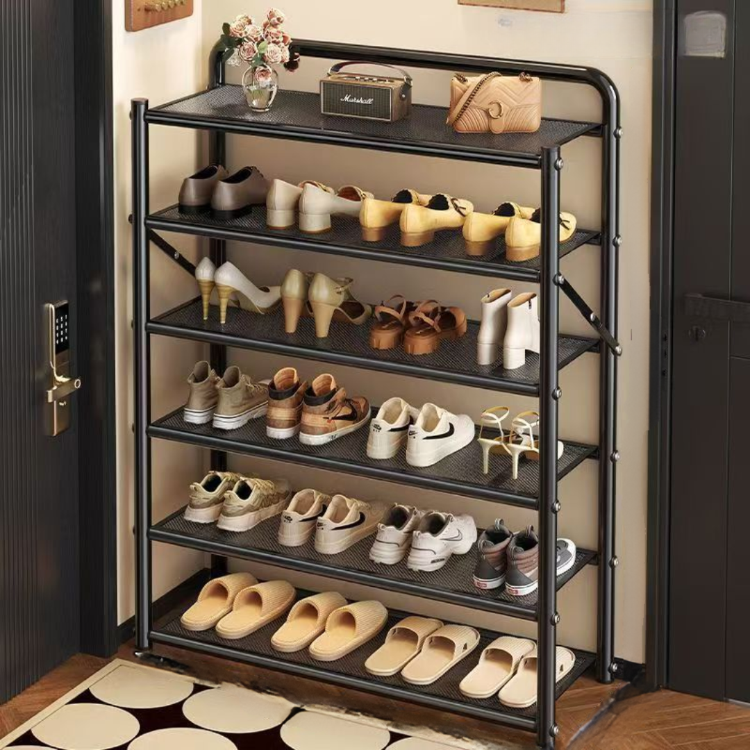 Foldable Multi-Layer Metal Shoe Rack