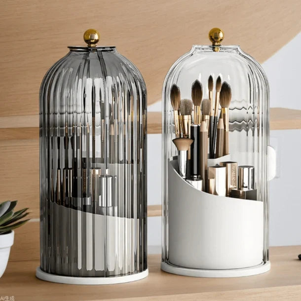 Dustproof Makeup Brush Holder with Visible Compartment