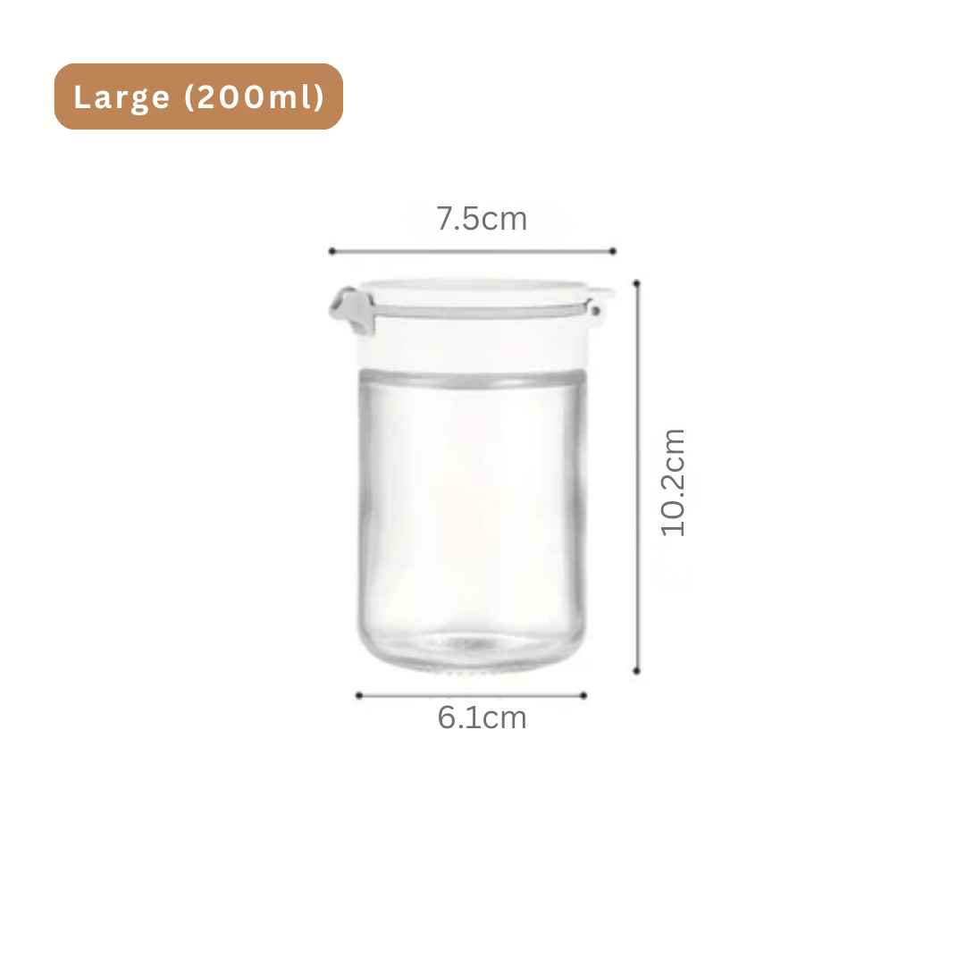 Double Lid Partition Large Opening Seasoning Jar