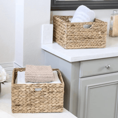 Eco-Friendly Hyacinth Storage Baskets Set of 3
