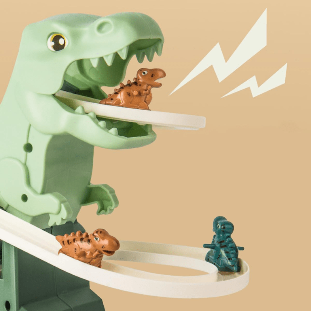 Electric Dinosaur Slide Track Climbing Toy with Music