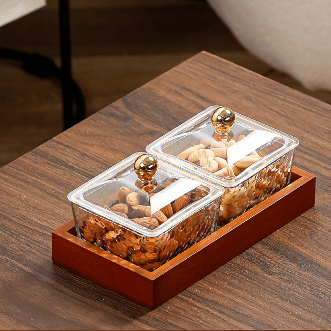Crystal Clear Snack Plate Organizer (2-BOXES TRAY)