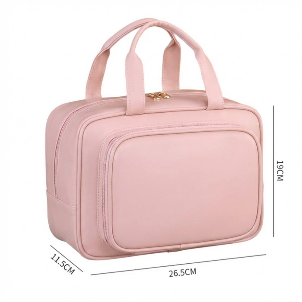Double Layer Makeup Organizer Case With Multiple Compartments