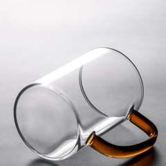 350ml Transparent Borosilicate Glass Mug with Handle