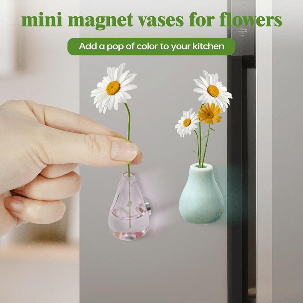 Cute 8 Mini Ceramic Vase Decorative Fridge Magnets