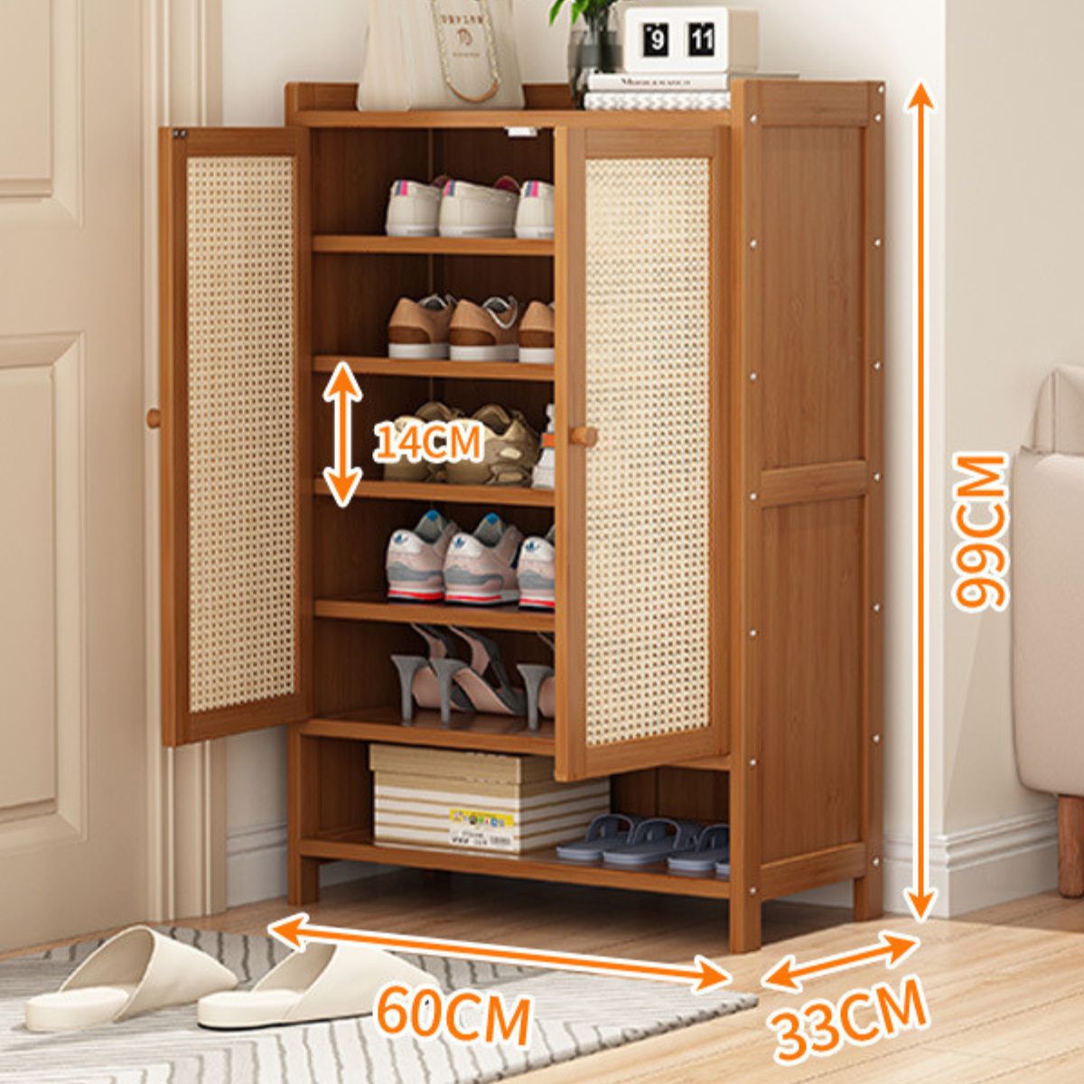 Breathable Multi-Layer Shoe Rack for Entryways