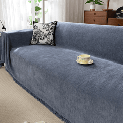 Elegance Chenille Sofa Cover : EM-SC-13 (Blue)