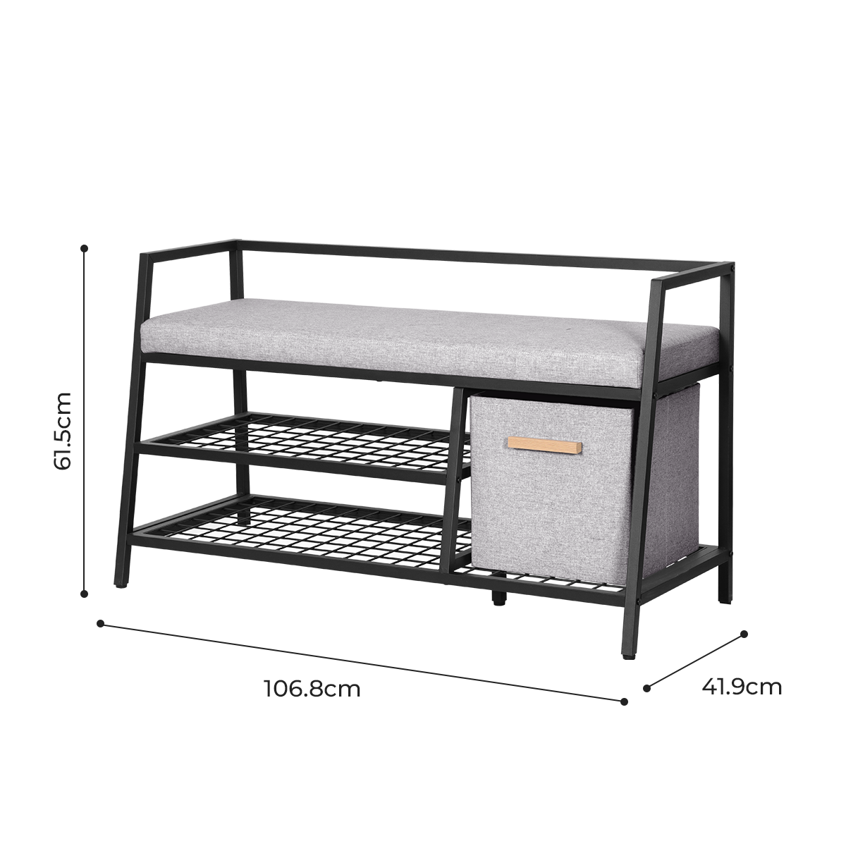 3-in-1 Entryway Shoe Storage Bench with Cushion Seat