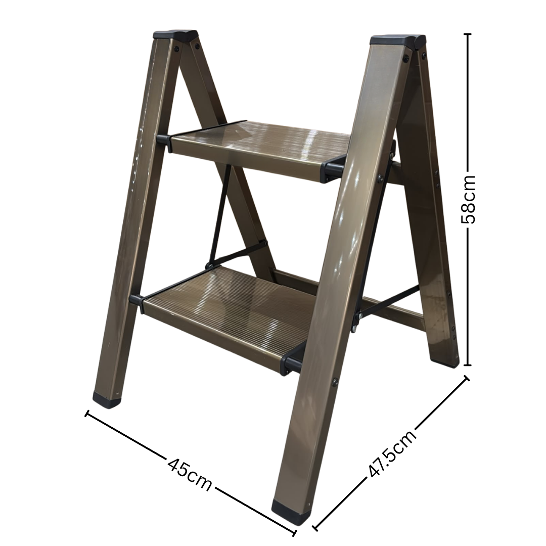 Aluminum Folding Step Ladder with Wide Steps