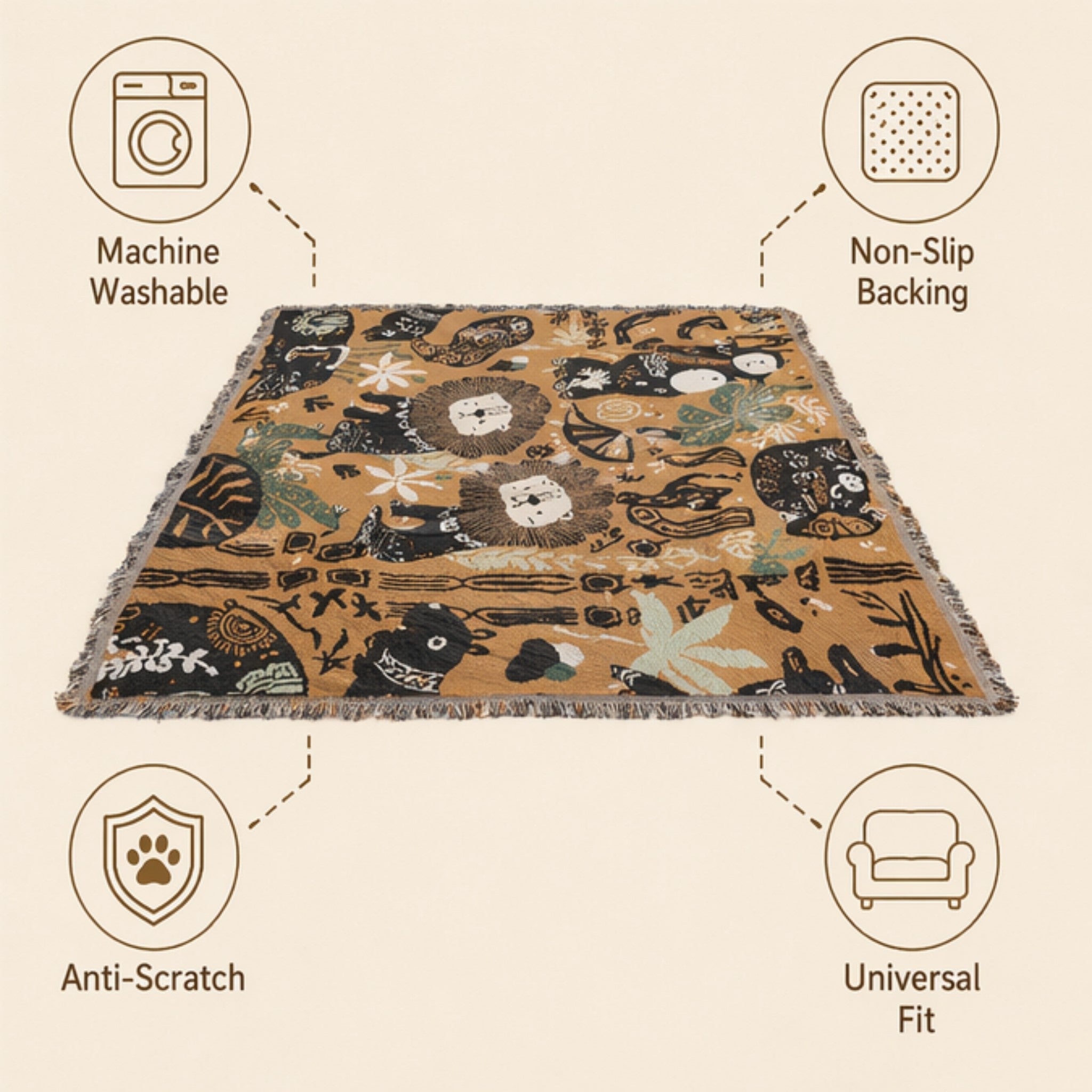 Anti-Slip Multicolor Printed Sofa Cover