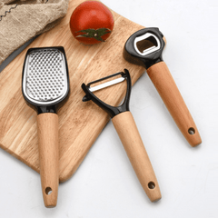 8-Piece Stainless Steel Kitchen Gadget Set with Stand