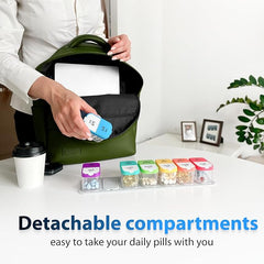 7-Compartments Twice-A-Day Portable Medicine Organizer