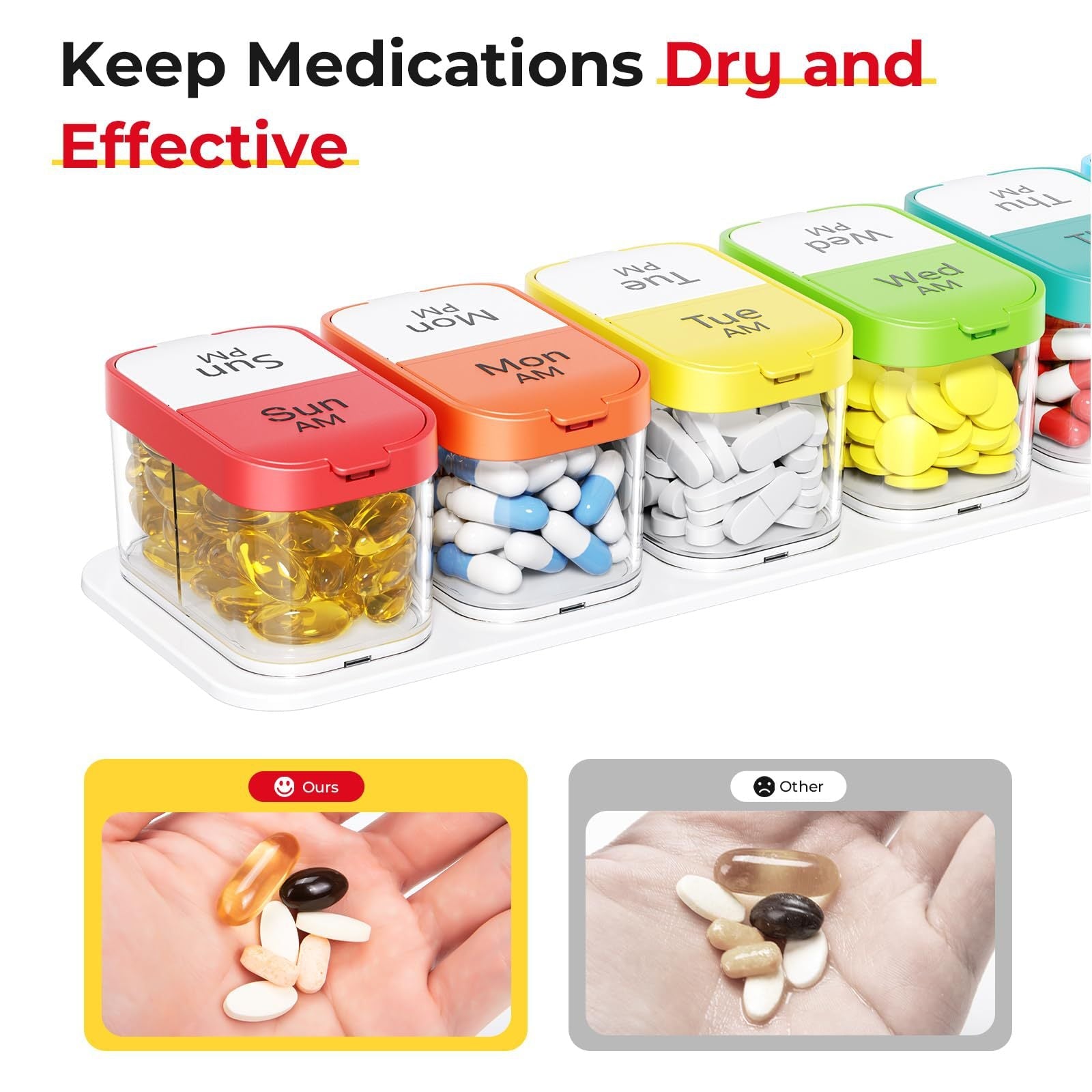 7-Compartments Twice-A-Day Portable Medicine Organizer