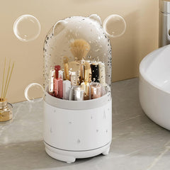 360° Dust-Proof Rotating Makeup Brush Organizer