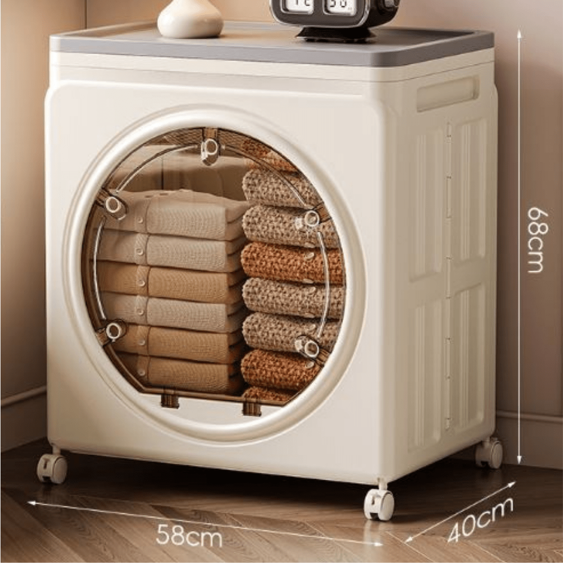 Front Opening Foldable Storage Organizer Box with Flip Lid