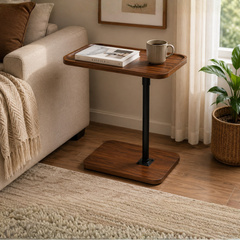 Adjustable Height Wooden Bedside Table