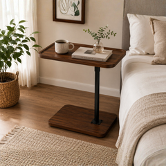 Adjustable Height Wooden Bedside Table