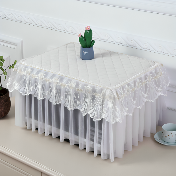 Elegant Cotton Microwave Dust Cover & Protector