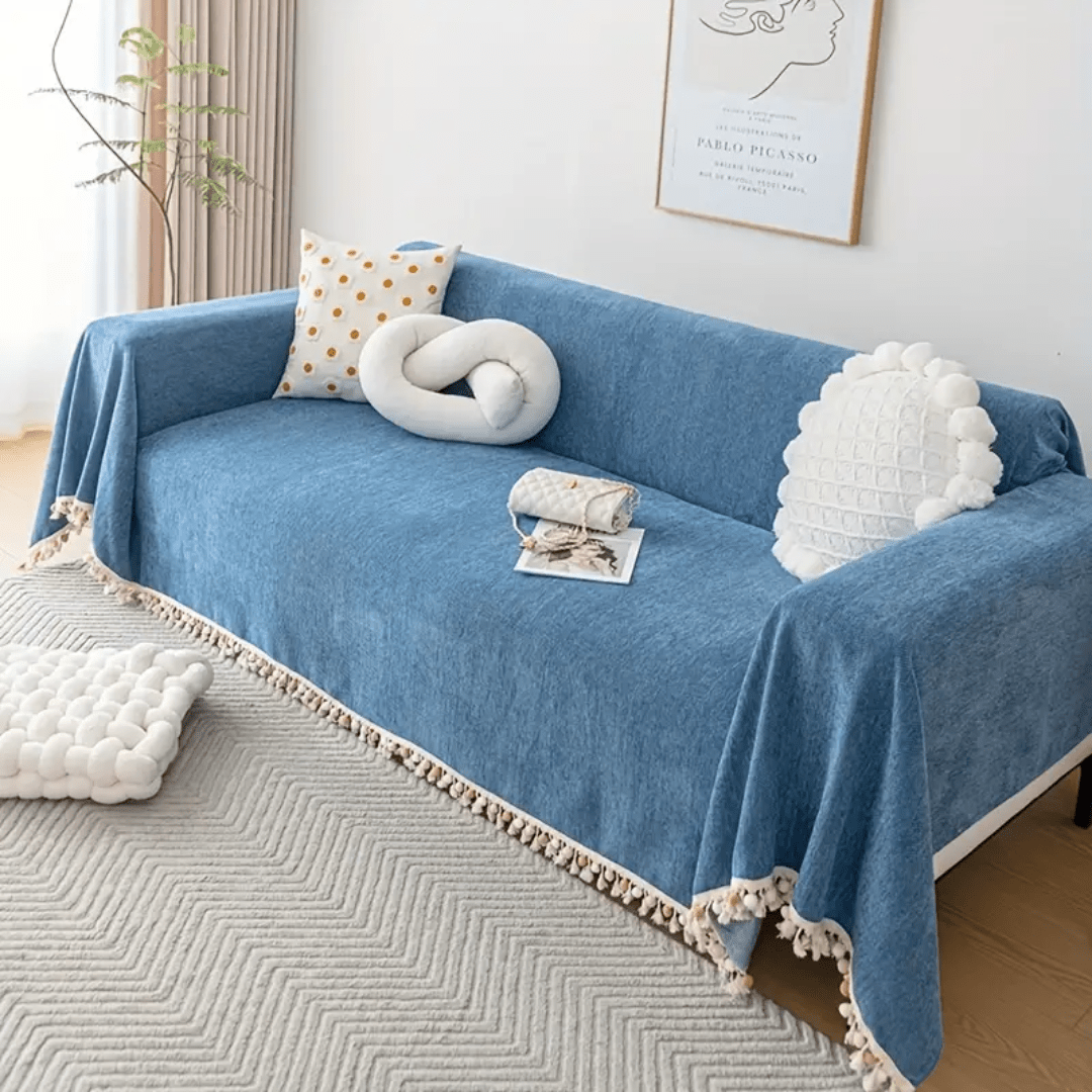 Elegance Chenille Sofa Cover :EM-SC-31 (Blue)