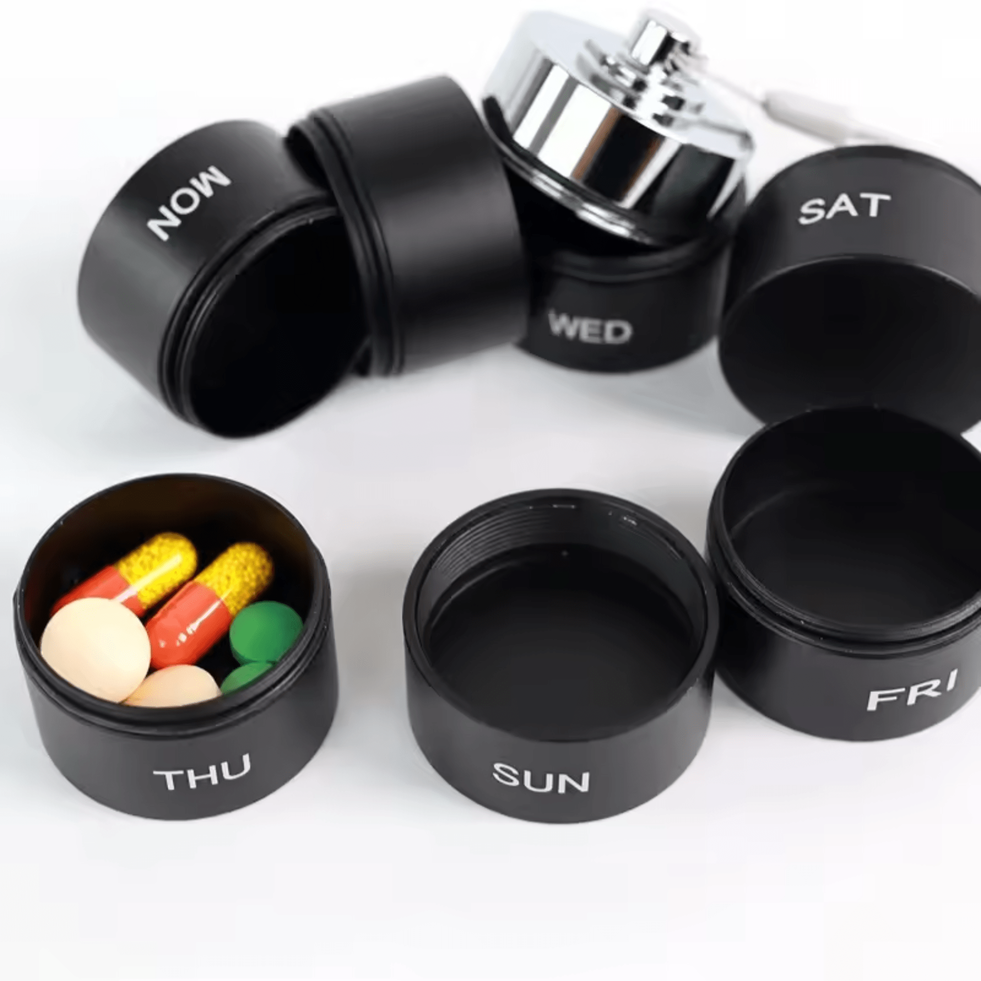 Aluminum Weekly Stackable 7-Day Medicine Container(Pack of 1)