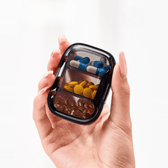 Compact Triple-Sealed Adjustable 3-Grid Mini Pill Organizer Box
