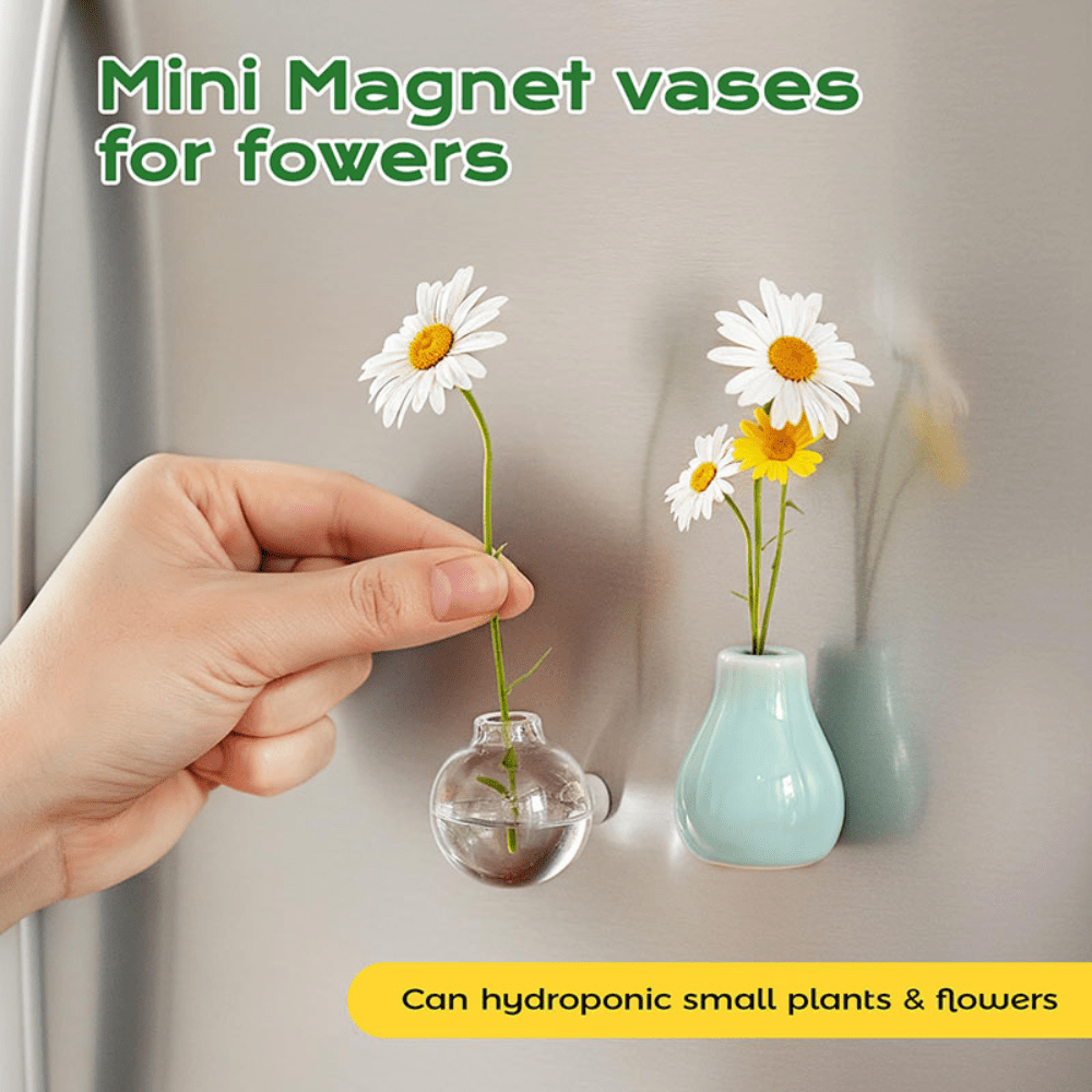 Cute 8 Mini Ceramic Vase Decorative Fridge Magnets