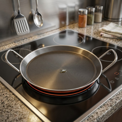 Double-Ear Crystal Shield Non-Stick Stainless Steel Pan