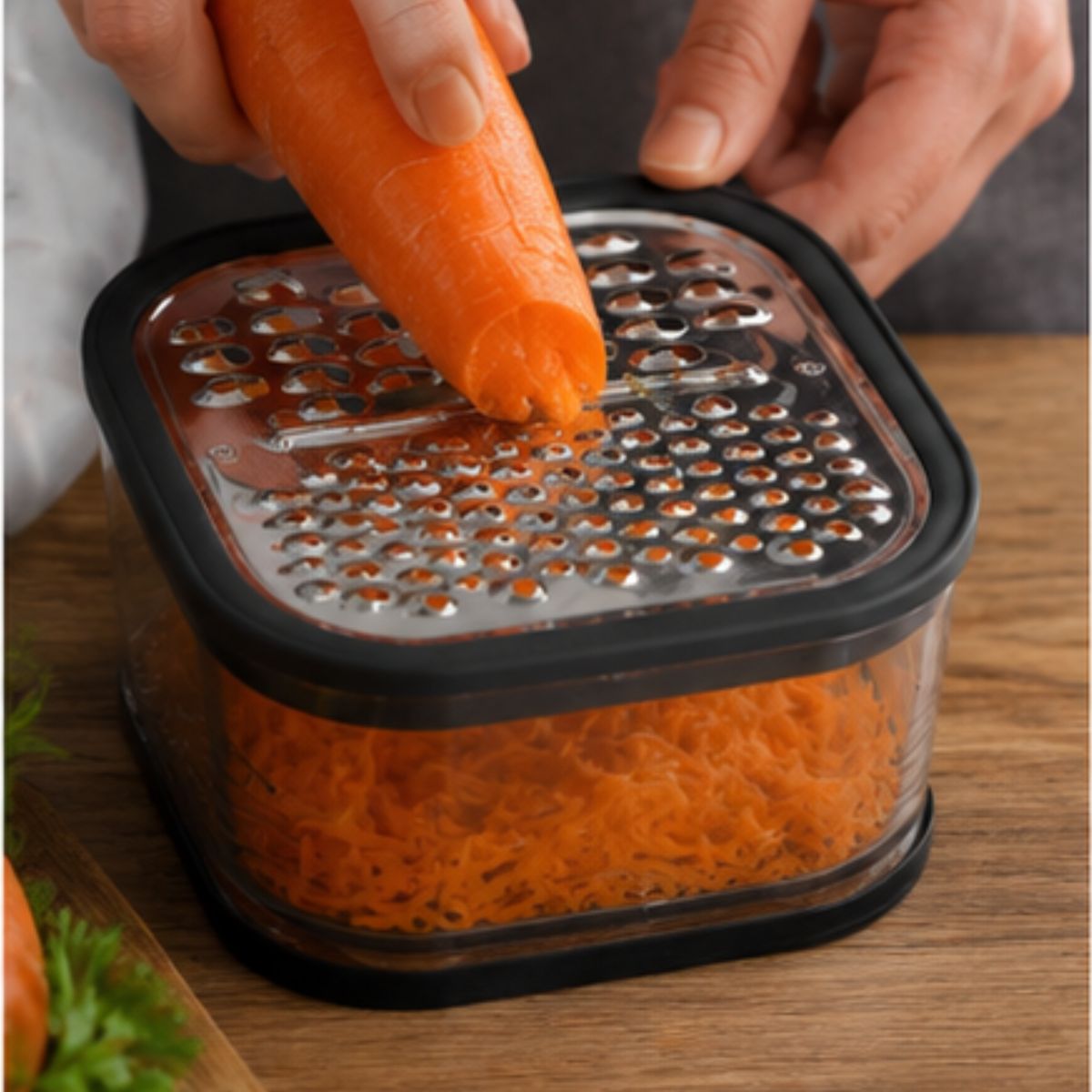 2-in-1 Stainless Steel Grater with Storage Container