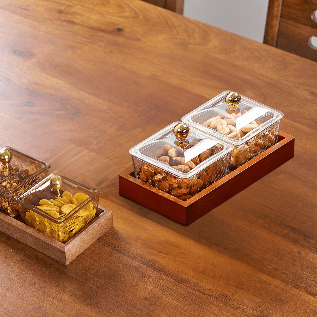 Crystal Clear Snack Plate Organizer (2-BOXES TRAY)