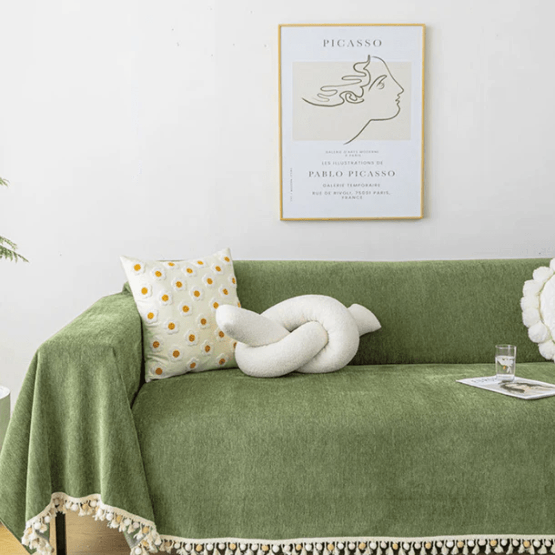 Elegance Chenille Sofa Cover :EM-SC-31 (Green)