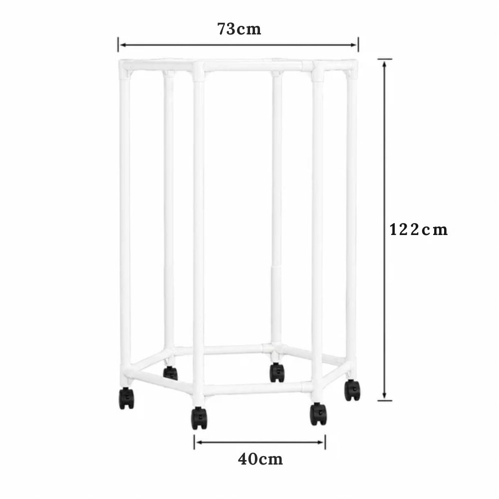 360° Rotating Hexagonal Carbon Steel Hanging Clothes Rack