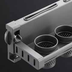 Aluminum Alloy Suction Cup Double Rack with Knife Holder