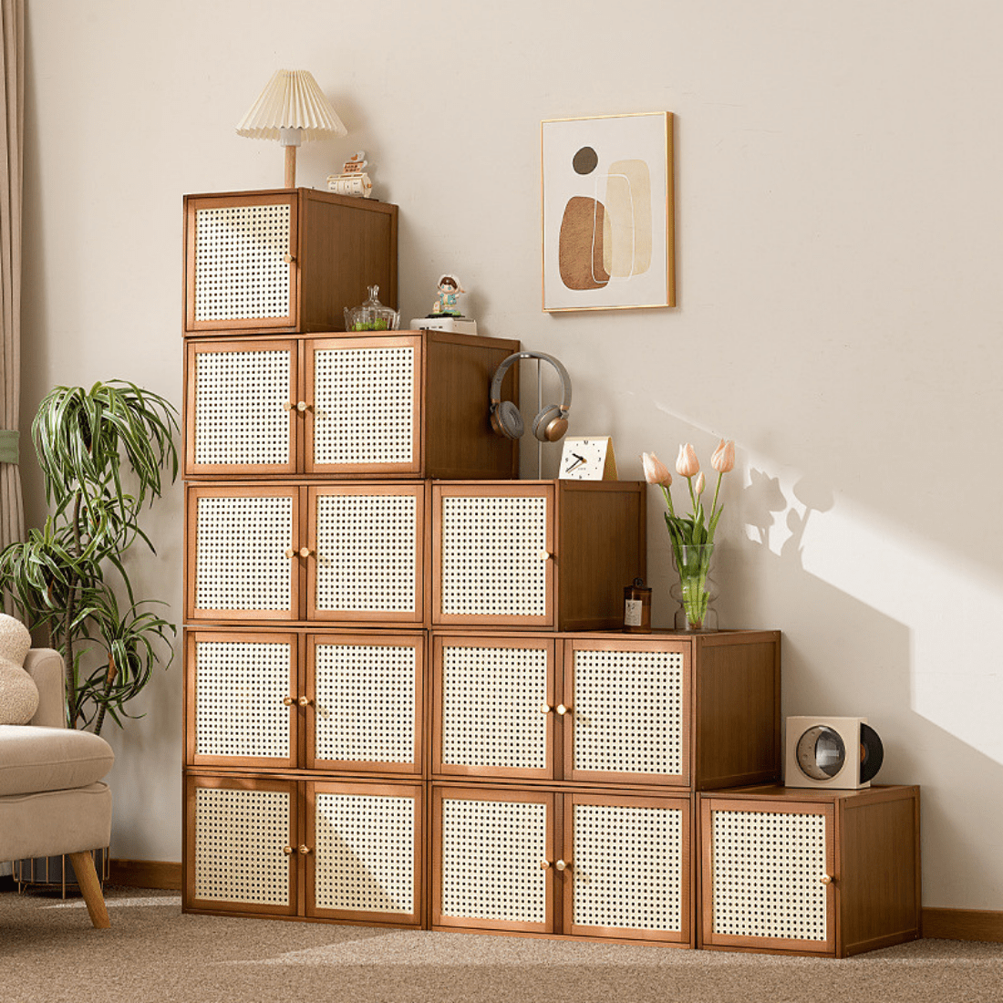 Free-Combination Solid Wood Storage Cabinet