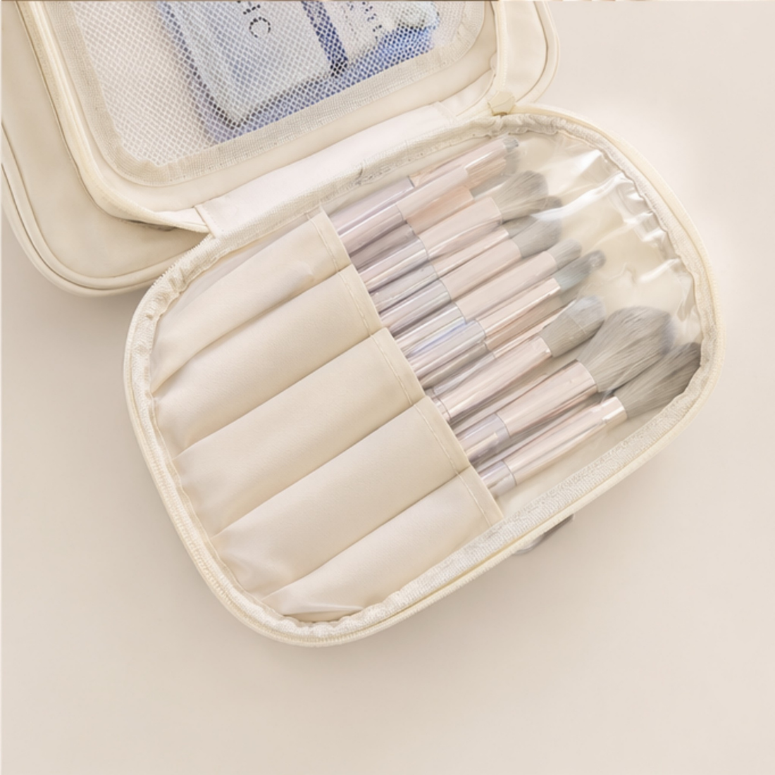 Double Layer Makeup Organizer Case With Multiple Compartments