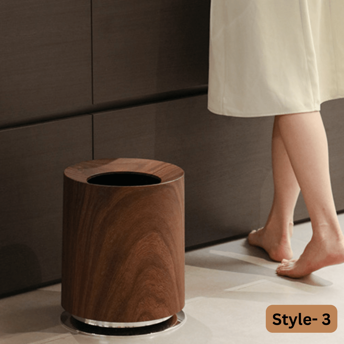 Elegant Floor Trash Can for Bathroom and Kitchen